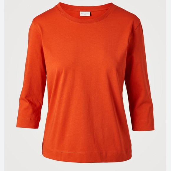 Dries Van Norten Hafiz Three-Quarter Sleeve T-Shirt Vermillion Size XS - Picture 3 of 10
